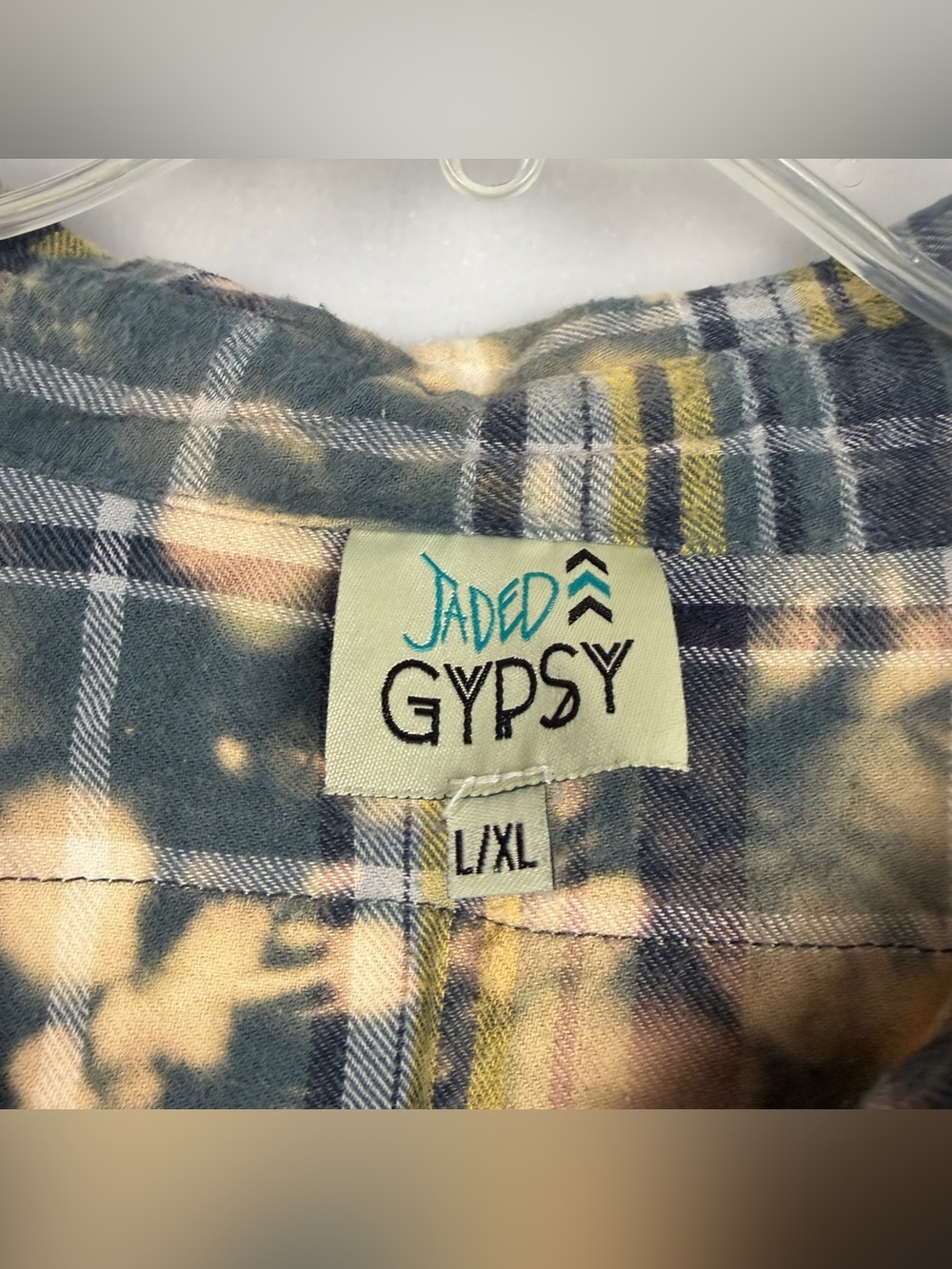 Jaded Gypsy Early Morning Walks Bleach Dyed Flannel - Picture 3 of 4